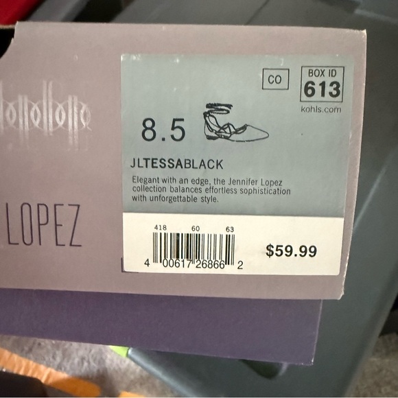 New in Box Jennifer Lopez Tessa Black Size 8.5 Strappy Flats D3 - Picture 5 of 5